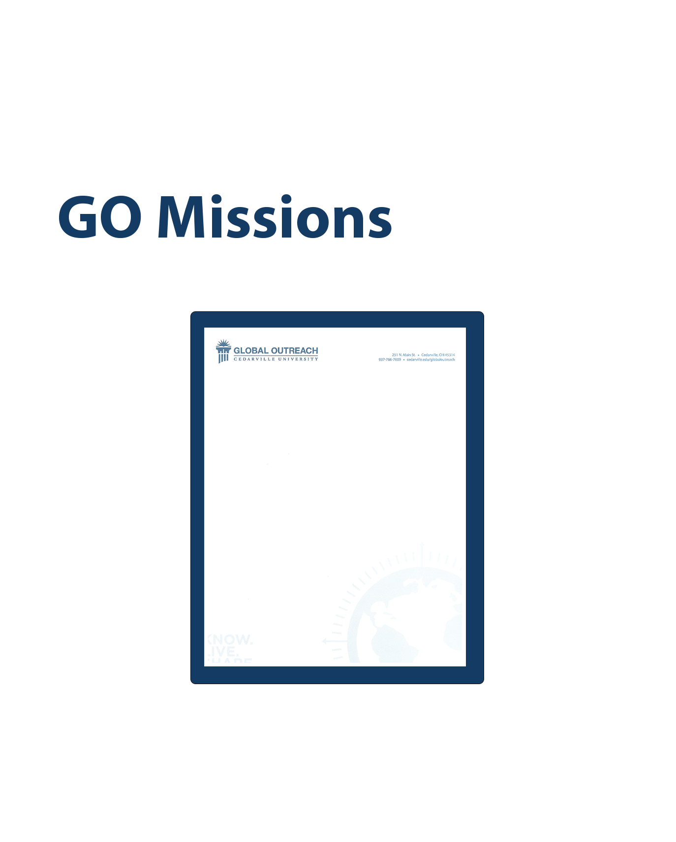 Global Missions Letters & Bookmarks